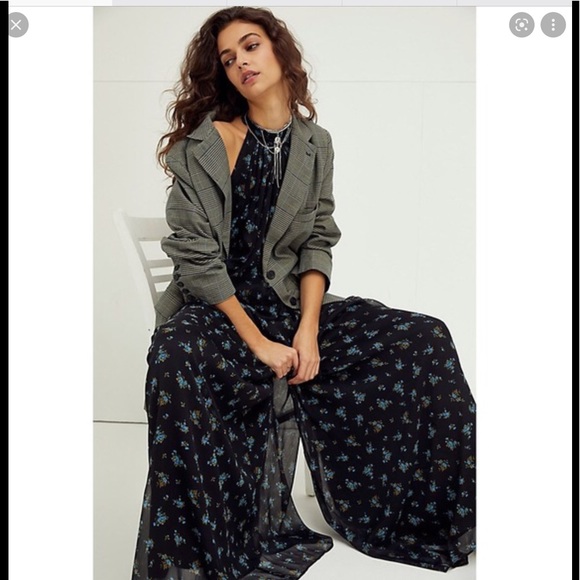 Free People Pants - Free People The Edge Of Love Jumpsuit Black Motif Sz XS